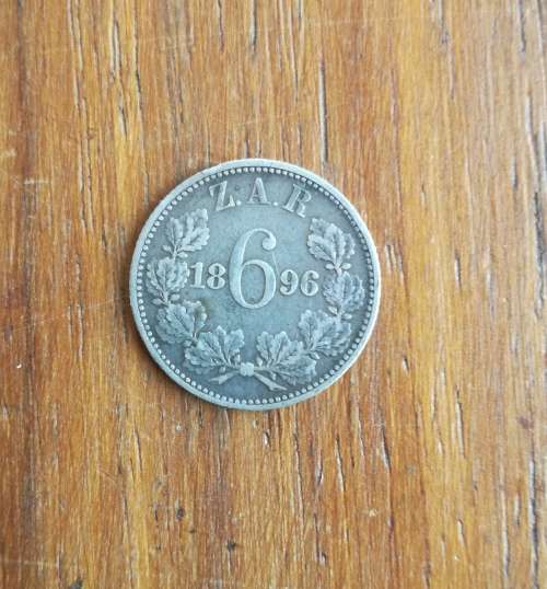 ZAR Paul Kruger 1896 Silver Sixpence.