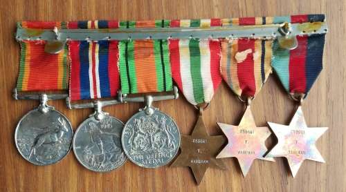 WW11 Group Medals Awarded to 253661 T. WAREHAM