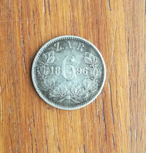 ZAR Paul Kruger 1896 Silver Sixpence.