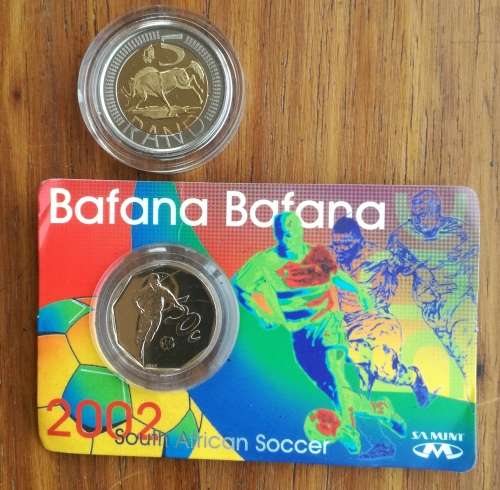 Paul Kruger 2004 R5 and Bafana Bafana 2002 Soccer 50 Cents.
