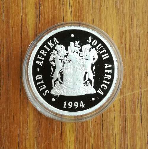 South Africa Silver Proof 1994 Presidential Inauguration One Rand.