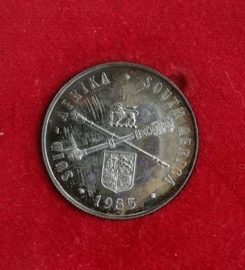 South Africa Silver Proof 1985 Parliament one Rand.