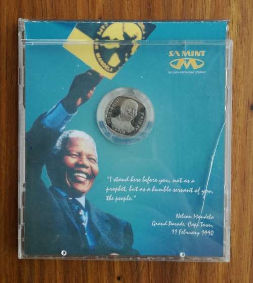 Nelson Mandela 2000 UNC/PROOF R5 in CD Cover.
