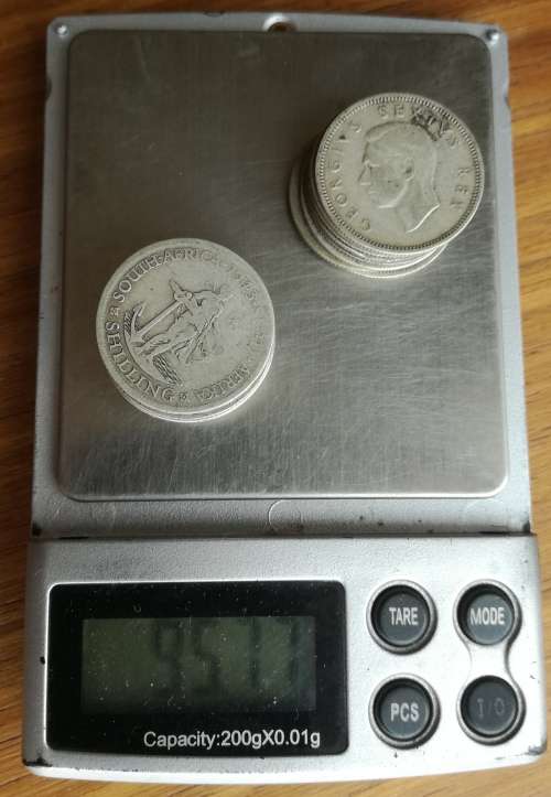 South Africa collection of 18 (80% Silver) Shillings. 95.77 grams.