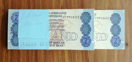 South Africa GPC de Kock 100 Consecutive number Two Rands. FP9914501-FP9914600