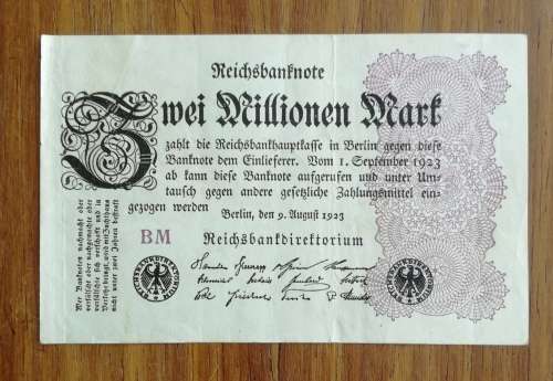 Berlin 1923 old Reichsbanknote.