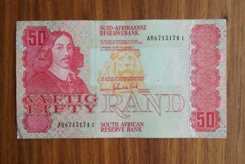 South Africa de Kock Old R50 Bank note. (074)