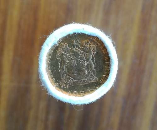 Trust Bank 1989 Full unopened roll one cents and trust Bank material bank bag.