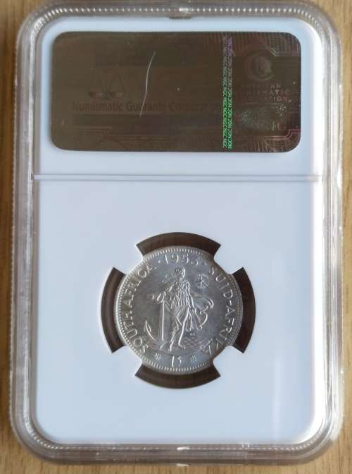 South Africa 1953 MS62 NGC Silver Shilling.