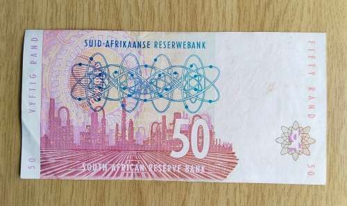 South Africa Red Water Stals AA R50 Bank Note.