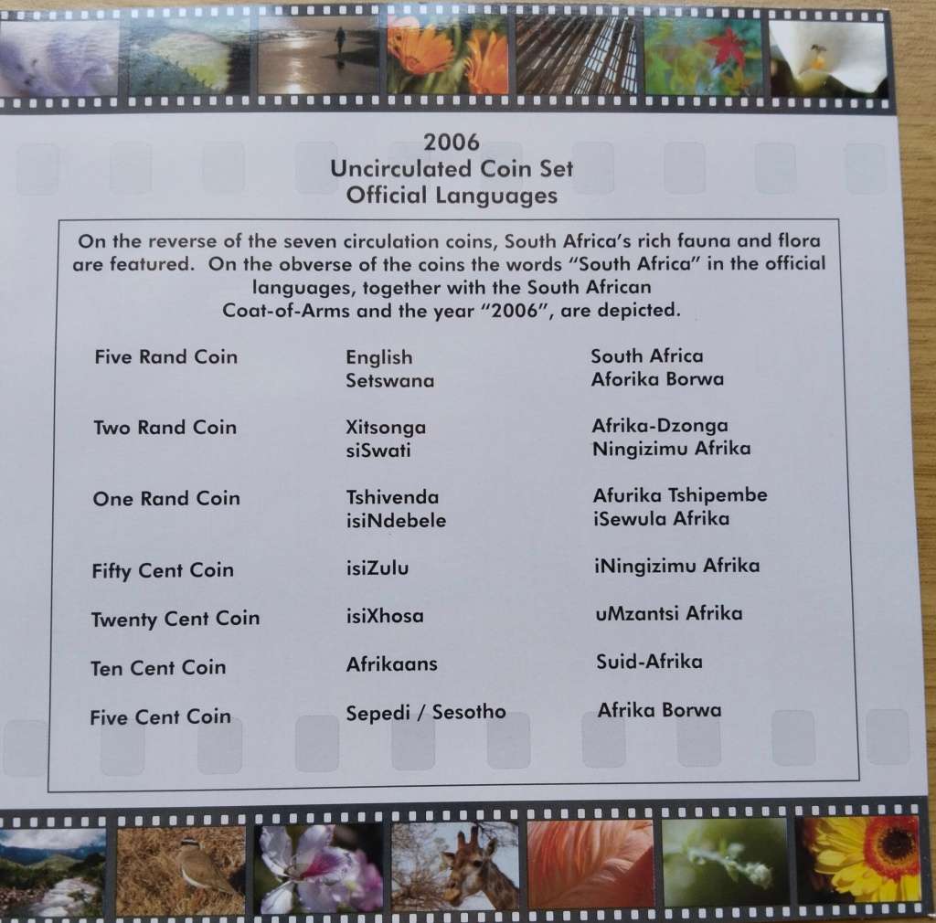 South Africa 2006 UNC Coin Set.