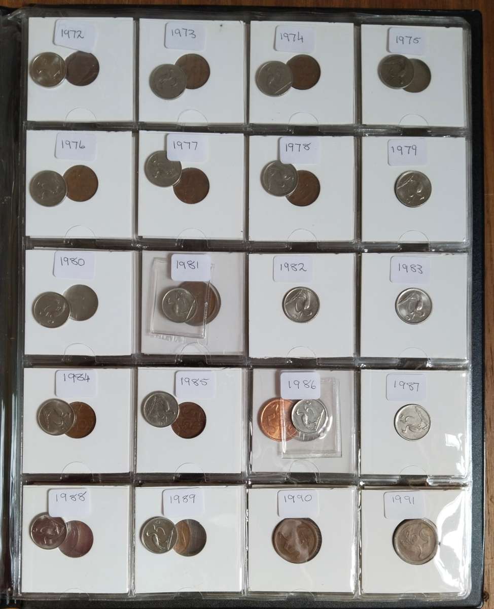 Collection of 166 Republic of South Africa coins with album. Some Good.