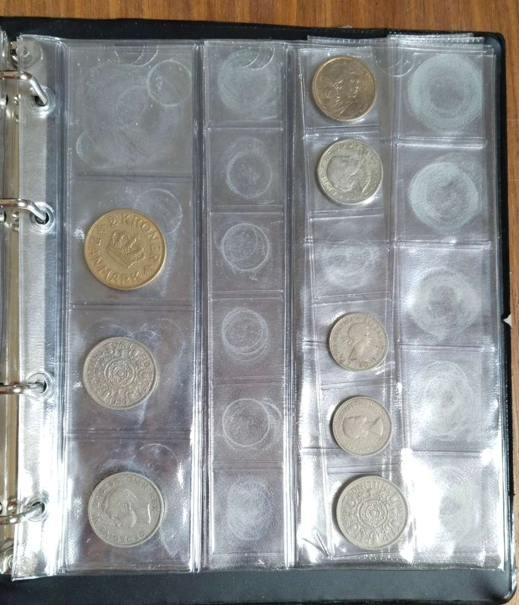 Collection of 113 old coins with album. Nice collection.