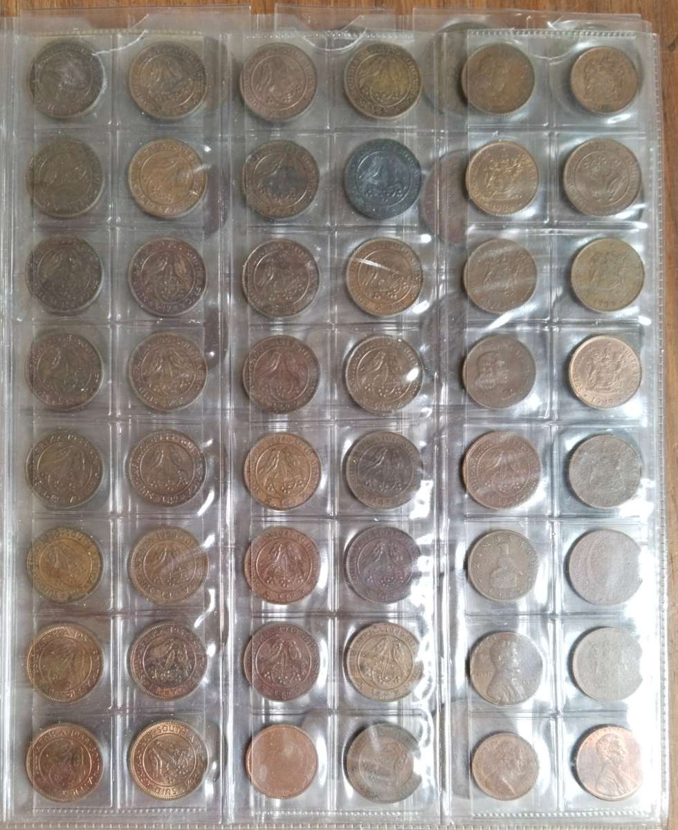 Collection of 208 old coins with album. Nice collection!!