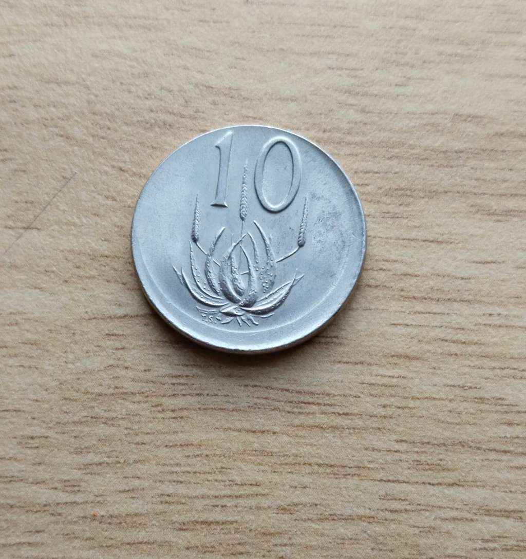Error South Africa 1972 10 Cents.