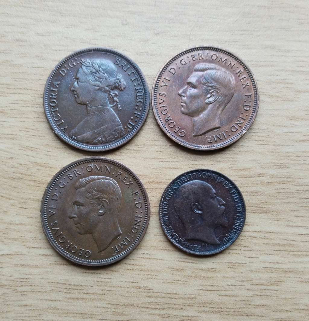 Great Britain collection of 4 better condition old coins. Oldest 1889
