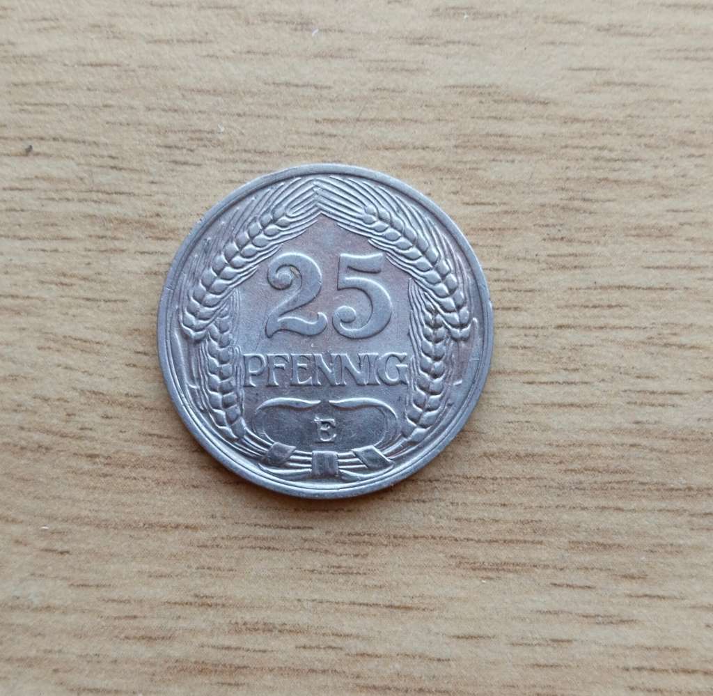 Deutsche Reich 1911 E 25 Pfennig. Good condition.