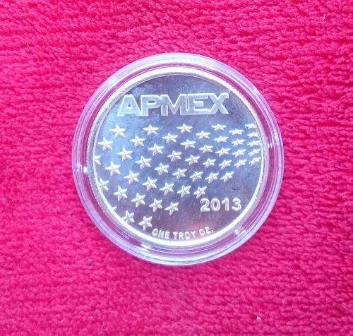 Silver one troy oz fine silver. 999 ampex 2013.