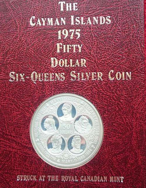 Cayman islands 50 dollar proof coin. 65.5 grams of sterling silver.
