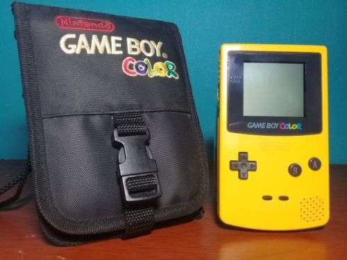 NINTENDO GAME BOY - COLOR YELLOW WITH COVER - GAMEBOY (COLLECTABLE)