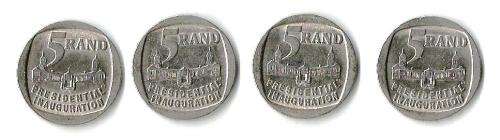 Mandela  PRESIDENTIAL INAUGURATION 4X R5  COINS