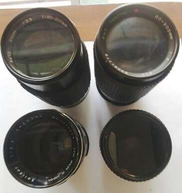 4X  LENS  FOR OLD CAMERAS SOLIGOR ,TOKINA, PRACTICAR