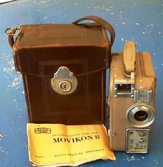 ANTIQUE ZEISS IKON MOVIKON 8 + INSTRUCTIONS + ORIGINAL CASE