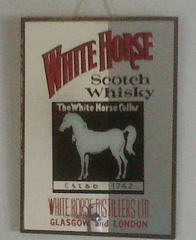 VINTAGE WHITE HORSE MIRROR  ADVERTISING BAR/PUB SIGN