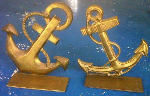 BRASS CAST ANCHOR  BOOK ENDS