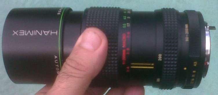 HANIMEX 80-200 ZOOM LENS  (P/K  FITTING) + CARRY POUCH