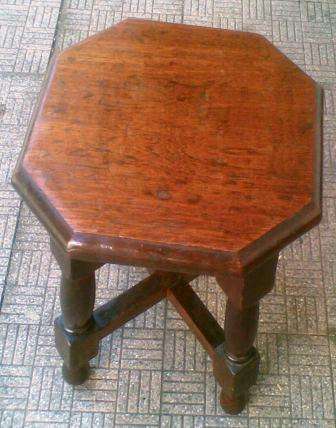 Antique dark wood small side table/ milk maid stool