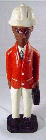 Vintage Wood Carved  Decorated Going to work colonial Man!