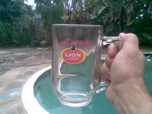 LION LAGER GLASS TANKARD