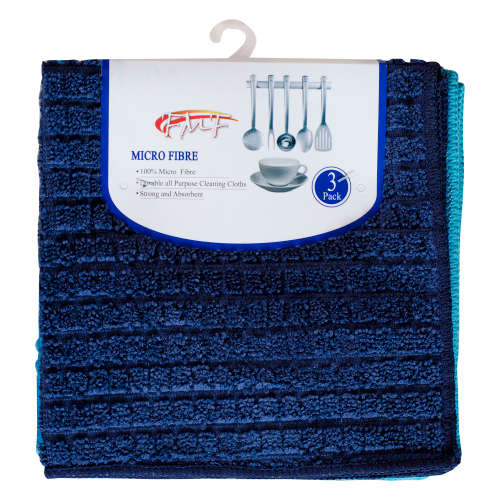 FMF 3 Pack Assorted Micro Fibre Cloth 35 x 35cm