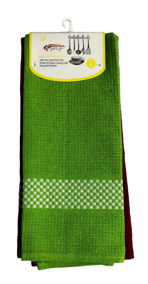 FMF 2 Pack Assorted Dobby Stripe Dish Cloth 45x70cm