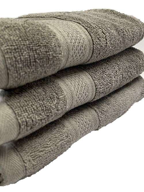 FMF 3 Pack Soft Hand Towel 50 x 100cm - Light Grey