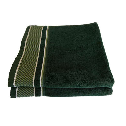 FMF 2 Pack Dobby Bath Towel 70 x 145cm - Bottle Green