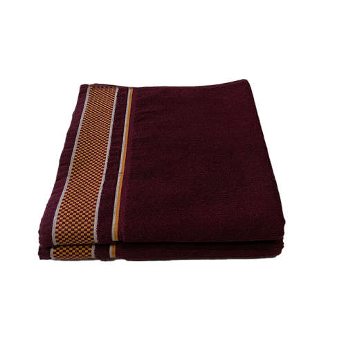 FMF 2 Pack Dobby Bath Towel 70 x 145cm - Maroon