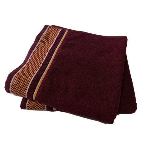 FMF 2 Pack Dobby Bath Towel 70 x 145cm - Maroon