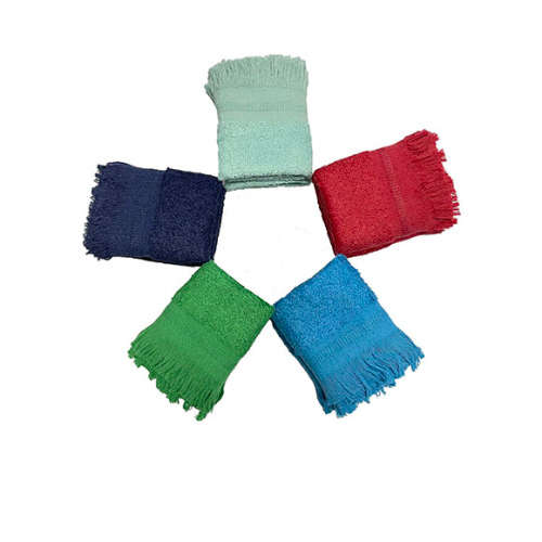 FMF 10 Pack Assorted Fringe Guest Towel 30x50cm