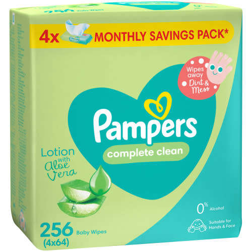Pampers Complete Clean 256 Wipes (4x64) Pack