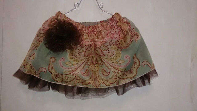 Paisley skirt with brown tulle. Size 4-5 yrs