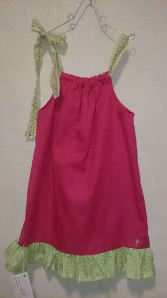 Bella B pink dress with frill, size 3-4 yrs