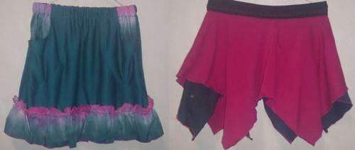 Bella-B tie-dye skirt and pink pixie skirt, size 4-5 yrs