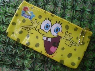 NEW spongebob squarepants make up bag or pencil crayon bag - yellow