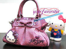 ADORABLE HELLO KITTY SHINY GLITTERY PURPLE TOTE BAG SHOULDER HANDBAG