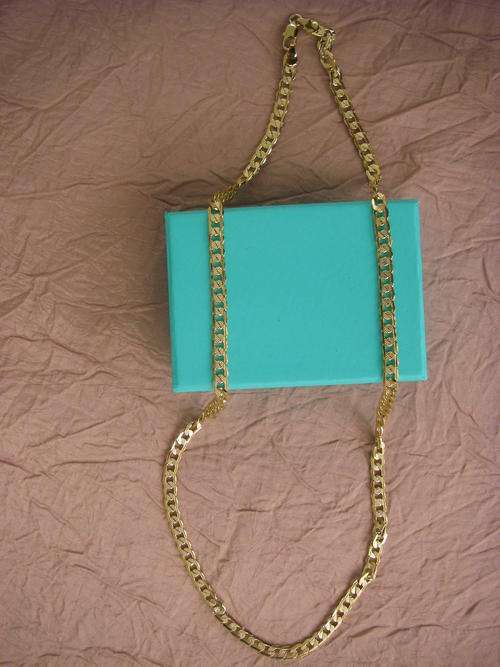 59cm Gold filled embossed chain necklace for men or women, 5mm thickness