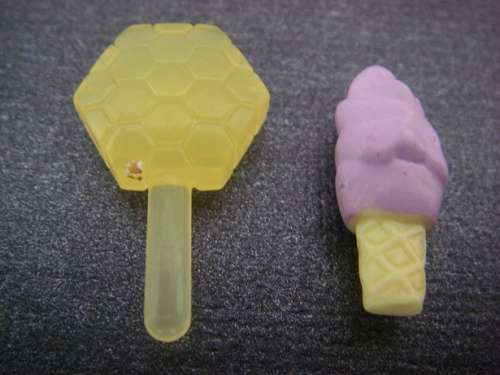 Barbie doll household accessories, lollipop and ice cream