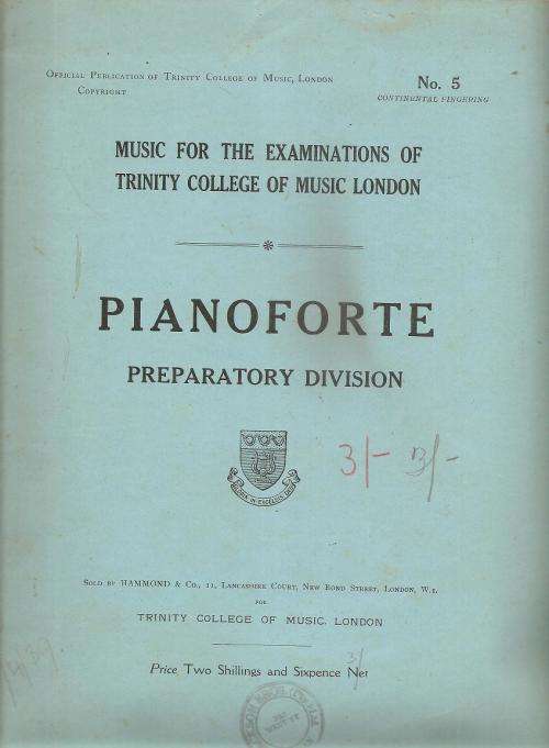 Music for the Examinations of Trinity College of Music London, Continental Fingering No5
