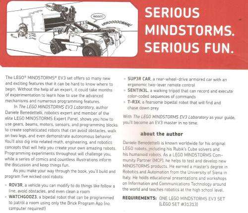 The Lego Mindstorms EV3 Laboratory build, program, and experiment with five wicked cool robots